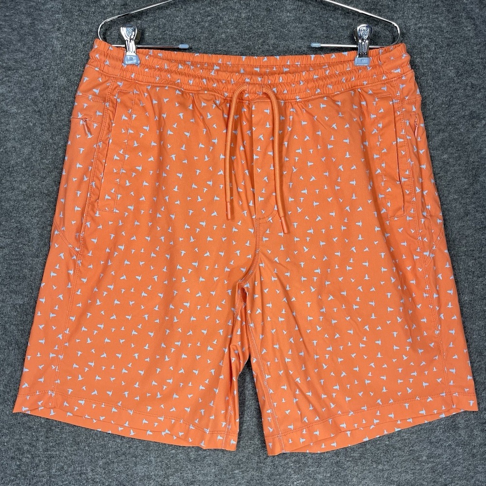 Birddogs Inner Banks Swim Trunks Mens XL Orange Bird All Over Print Mesh Lined